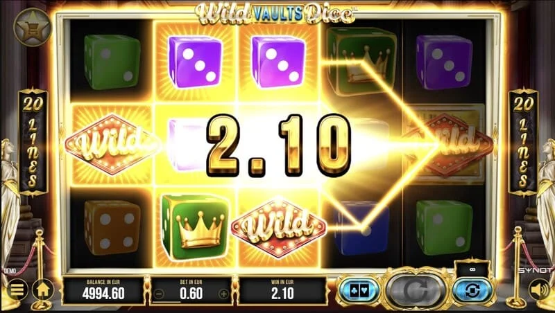 Wild Vaults Dice – pääruutu rullilla ja holvilla