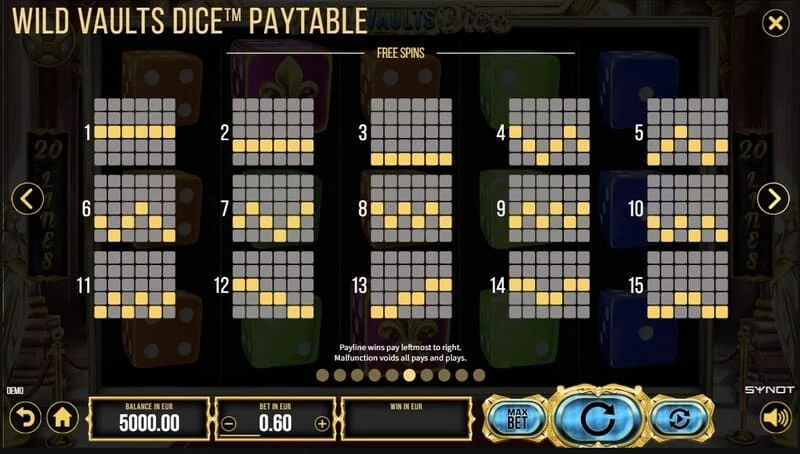 Wild Vaults Dice – Card Gamble -ruutu kortin värin tuplaamisella